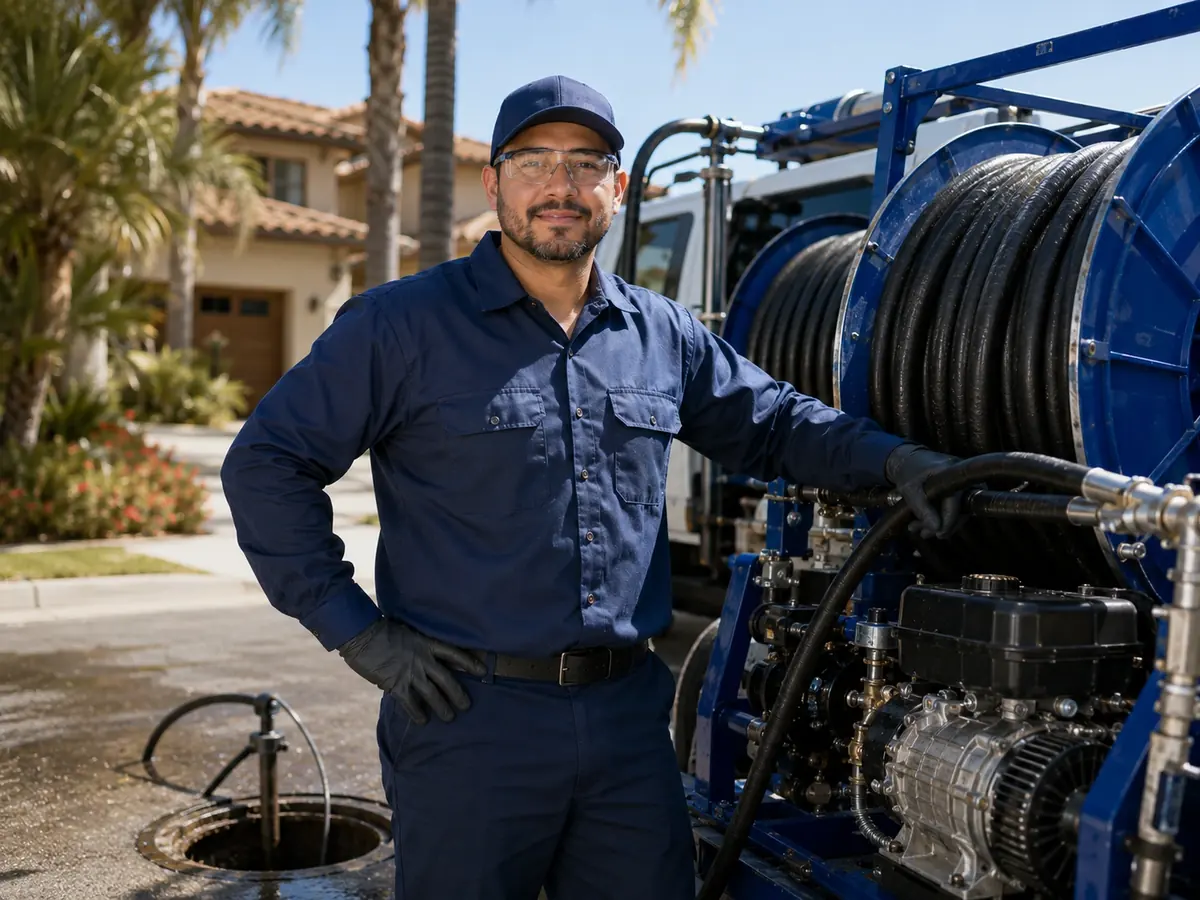 Hydro jet sewer cleaning in Sylmar